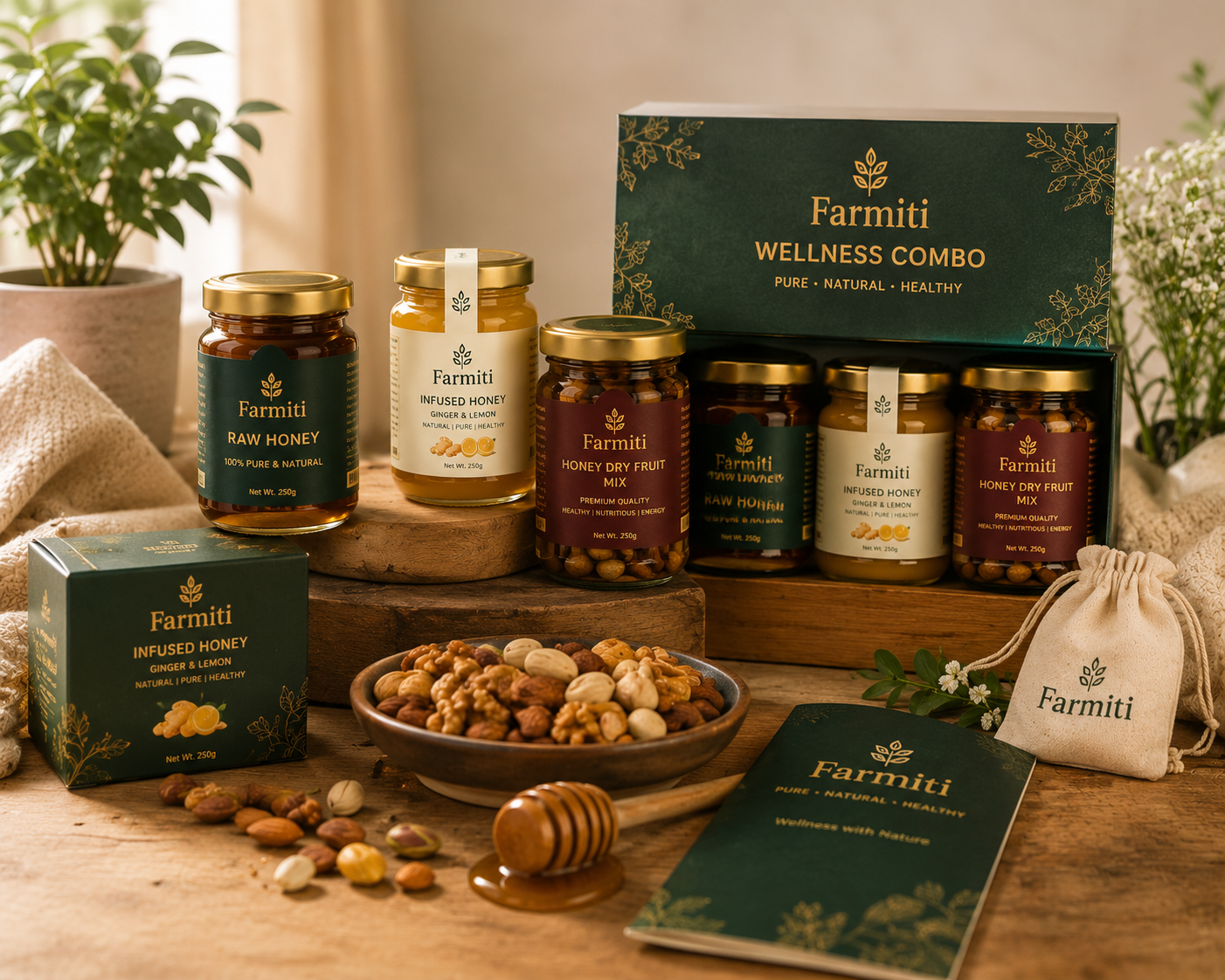 Farmiti Premium Honey and Dry Fruit Product Range